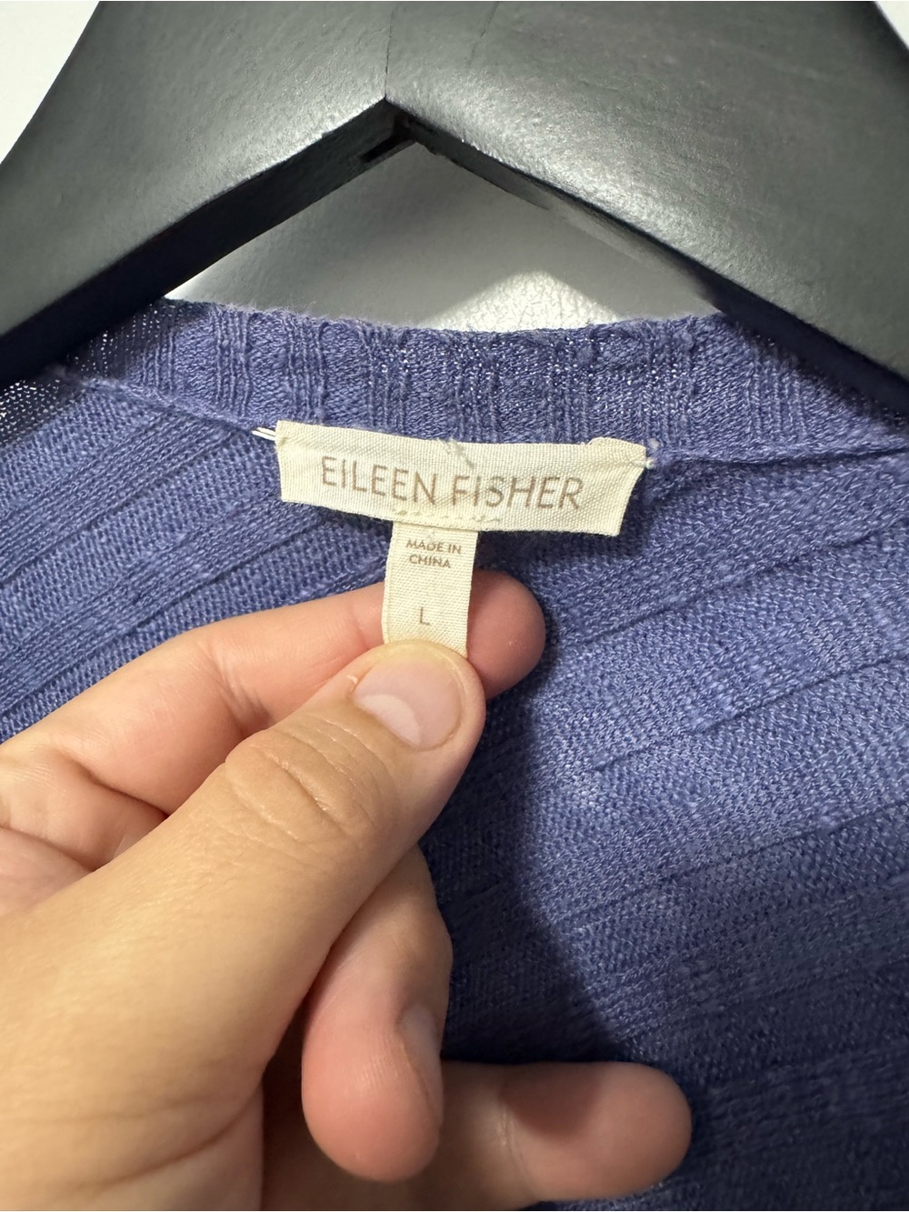 EILEEN FISHER Women's Cotton-Linen Knit Open Cardigan - Blue, Large - Picture 8 of 12